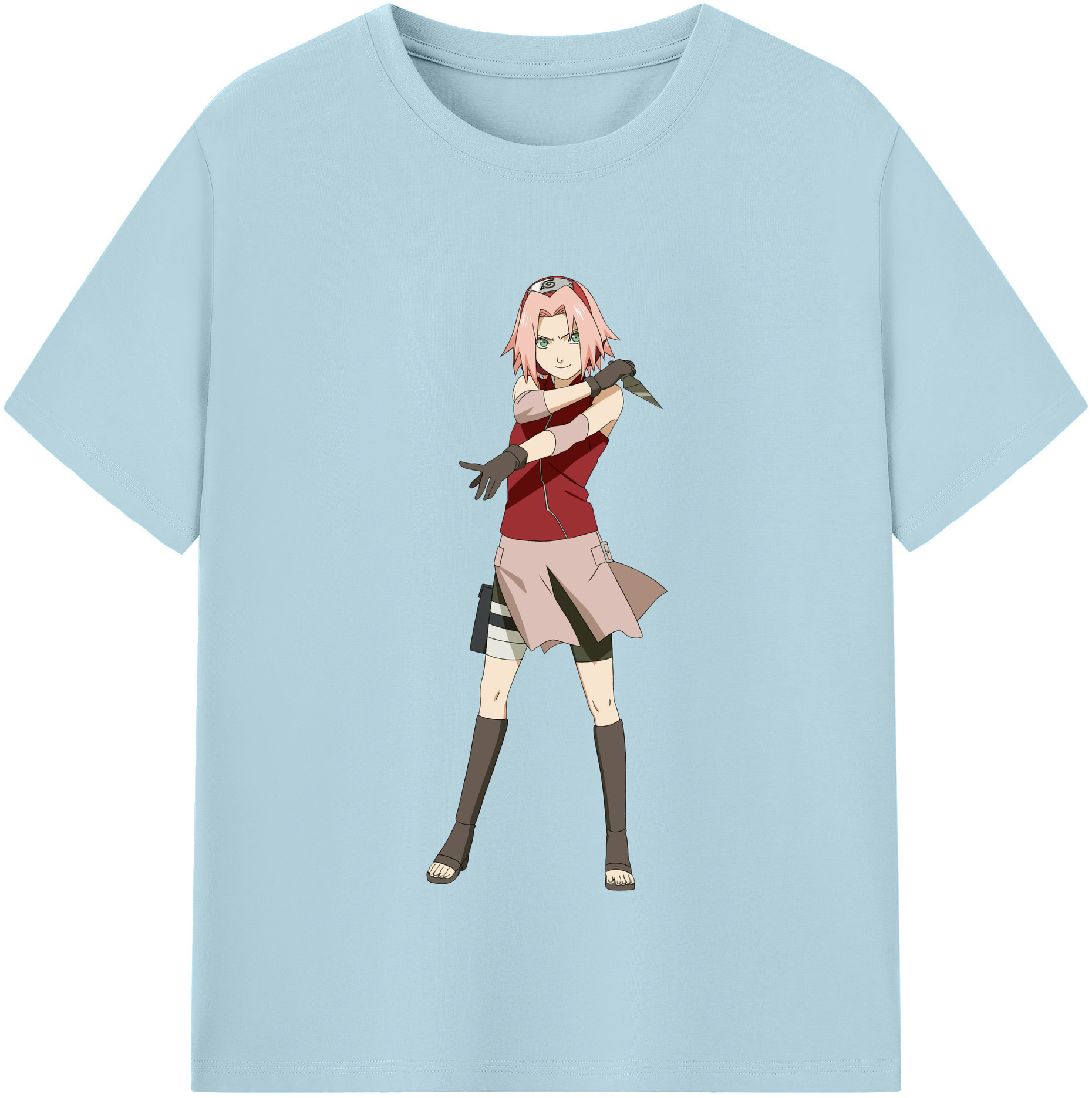 （画像用） NARUTO -ナルト- 春野サクラ Haruno Sakura 綿100％半袖Tシャツ（フロントプリント）